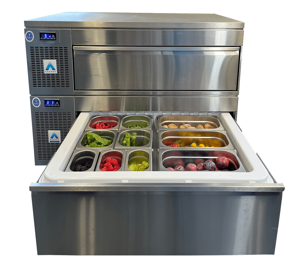 Cajón refrigerado Adande con cubetas GN en su interior